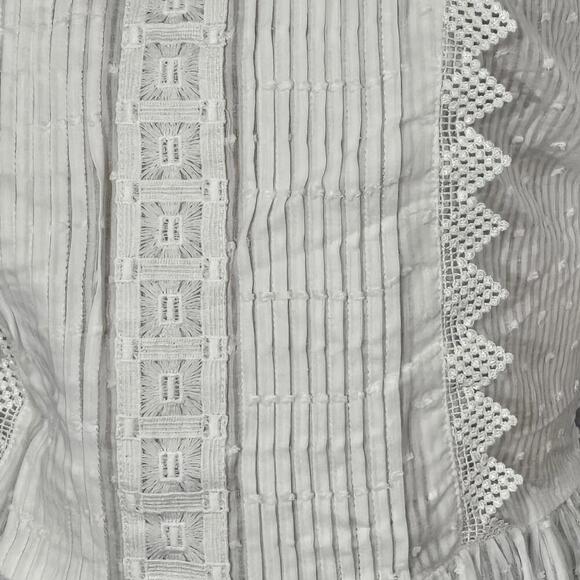 2/$50 City Chic Plus Size Summer Delight Ivory Puff Sleeve Peplum Blouse Size 14 - Picture 3 of 8